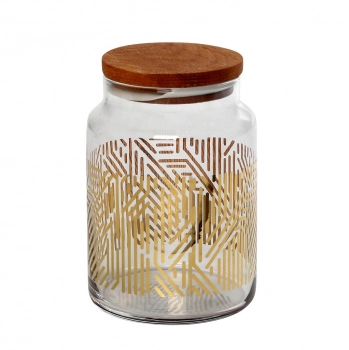 Δοχείο Κουζίνας Γυάλινο Gold Labyrinth ESPIEL 890ml RAB666