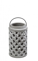 Φανάρι Κεραμικό Γκρι 12,5x12,5x20,5εκ. ESPIEL ERT362