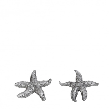 Διακοσμητικό Επιτραπέζιο Αστερίας Polyresin Ασημί ESPIEL Assort 9x9x1,5εκ. MT2740K6