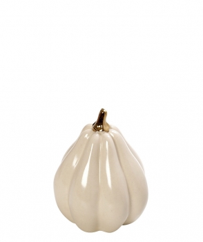 Διακοσμητική Επιτραπέζια Κολοκύθα Κεραμική Μπεζ-Χρυσή ESPIEL 7x7x9,5εκ. ROD241K6