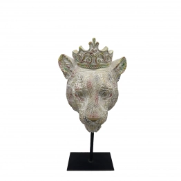 Διακοσμητική Επιτραπέζια Προτομή Λεοπάρδαλη Polyresin Πολύχρωμη ESPIEL 15,8x9,9x31,2εκ. FIG219