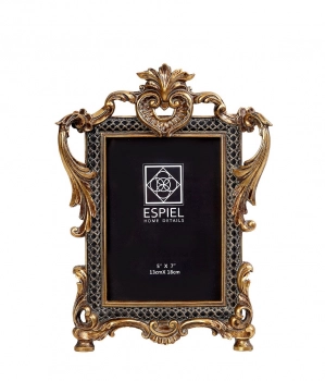 Κορνίζα Polyresin Μαύρη-Χρυσή ESPIEL 20,5x3x26,8εκ. ZEK325