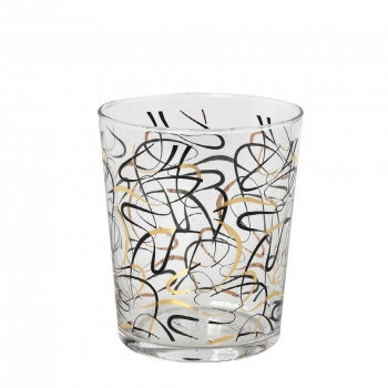 Ποτήρι Νερού Με Χρυσό-Μαύρο Σχέδιο Lucia ESPIEL 380ml RAB531K6