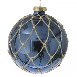 Σετ Μπάλες 6τμχ Γυάλινες Μπλε Γυαλιστερές iliadis 8εκ. 78743