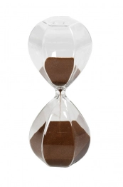 Διακοσμητική Κλεψύδρα Γυάλινη Διάφανη-Καφέ ESPIEL 8,5x20,5εκ. PYD228