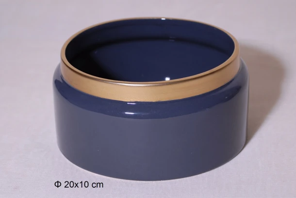 Διακοσμητικό Μπωλ Κεραμικό Μπλε-Χρυσό 20x10εκ. Royal Art STA60104GRE