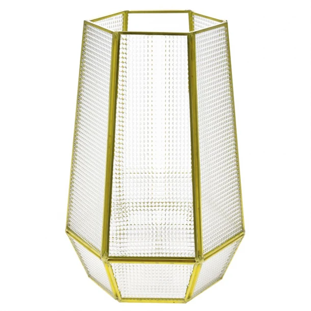 Κηροπήγιο Γυάλινο Γεωμετρικό iliadis 12x26εκ. 75922