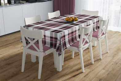 Καρές Εμπριμέ Polycotton Αλέκιαστος 90x90εκ. Tartan 494 Rotten Apple DimCol