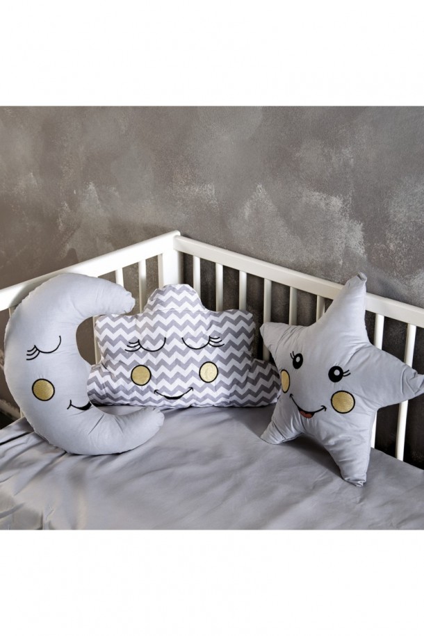 Σετ 3τμχ Διακοσμητικά Μαξιλάρια Bebe Silver SB HOME