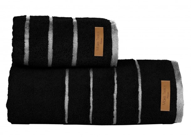 Σετ Πετσέτες 2τμχ Βαμβακερές Prive Black Makis Tselios