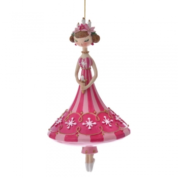 Χριστουγεννιάτικο Στολίδι Μπαλαρίνα Ροζ iliadis 10x18εκ. 76291