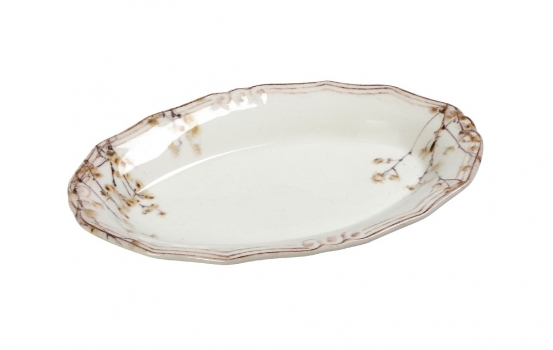 Πιατέλα Σερβιρίσματος Οβάλ Stoneware Almond ESPIEL 22x14x3εκ. RPR208K6