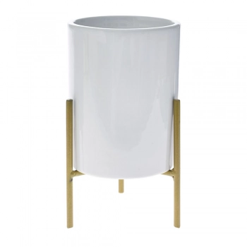 Κασπώ Κεραμικό Λευκό Σε Τρίποδα iliadis 8x8x16εκ. 77817