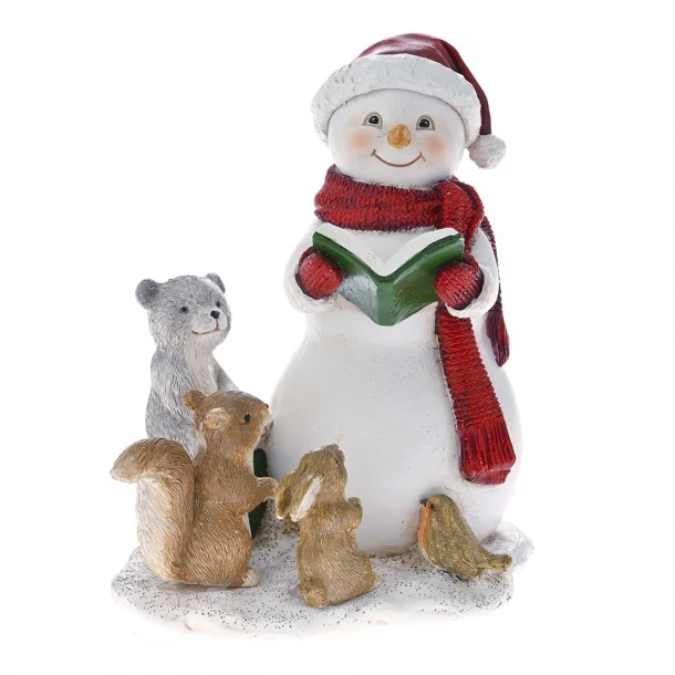 Χριστουγεννιάτικος Διακοσμητικός Χιονάνθρωπος Polyresin Λευκός iliadis 14x9,5x15εκ. 79309