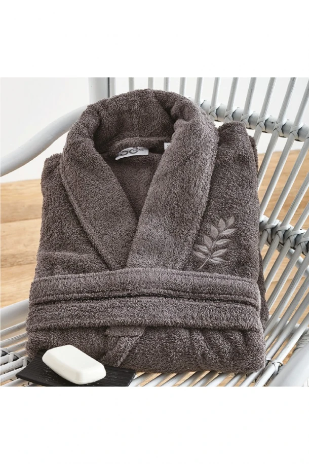 Μπουρνούζι Ενηλίκων Με Γιακά Βαμβακερό Medium Primus Carbon SB HOME