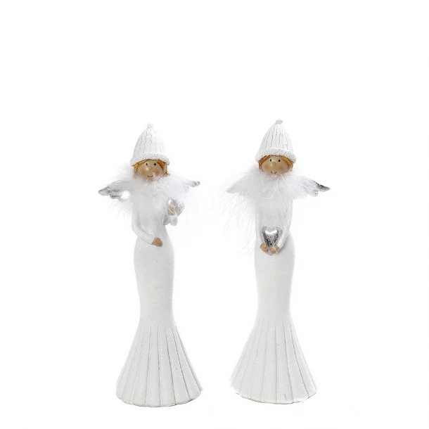 Χριστουγεννιάτικο Διακοσμητικό Αγγελάκι Polyresin Λευκό ESPIEL 9x7x25εκ. MT2809K2