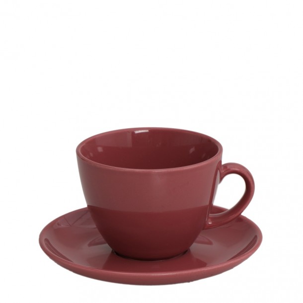 Φλυτζάνι Με Πιατάκι Cappuccino Stoneware Essentials ESPIEL 220ml OWD102K6