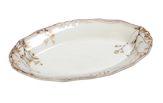 Πιατέλα Σερβιρίσματος Οβάλ Stoneware Almond ESPIEL 33x22εκ. RPR206K2