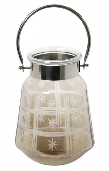 Φανάρι Γυάλινο Καφέ ESPIEL 18x26εκ. DAR110