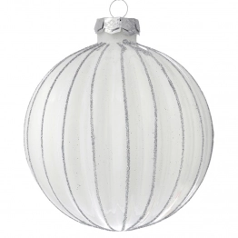 Σετ Μπάλες 4τμχ Γυάλινες Λευκές-Ασημί iliadis 10εκ. 78842