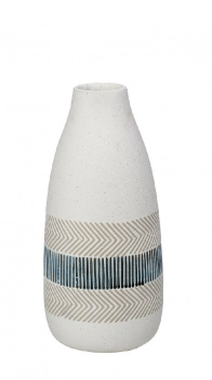 Βάζο Κεραμικό Λευκό-Μπεζ-Γαλάζιο ESPIEL 14x29,5εκ. CER2311