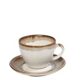 Φλυτζάνι Με Πιατάκι Cappuccino Stoneware Essentials ESPIEL 220ml OWQ102K6