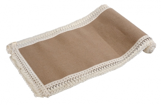 Runner Jute Μπεζ Με Λευκή Δαντέλα ESPIEL 180x30εκ. DYT103