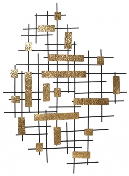 Διακοσμητικό Τοίχου Μεταλλικό Χρυσό-Μαύρο ESPIEL 99x3,5x70εκ. ICY221