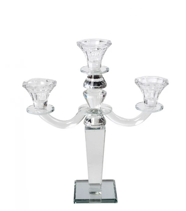 Κηροπήγιο 3Θέσεων Κρυσταλλίνης Διάφανο ESPIEL 29εκ. XAS116